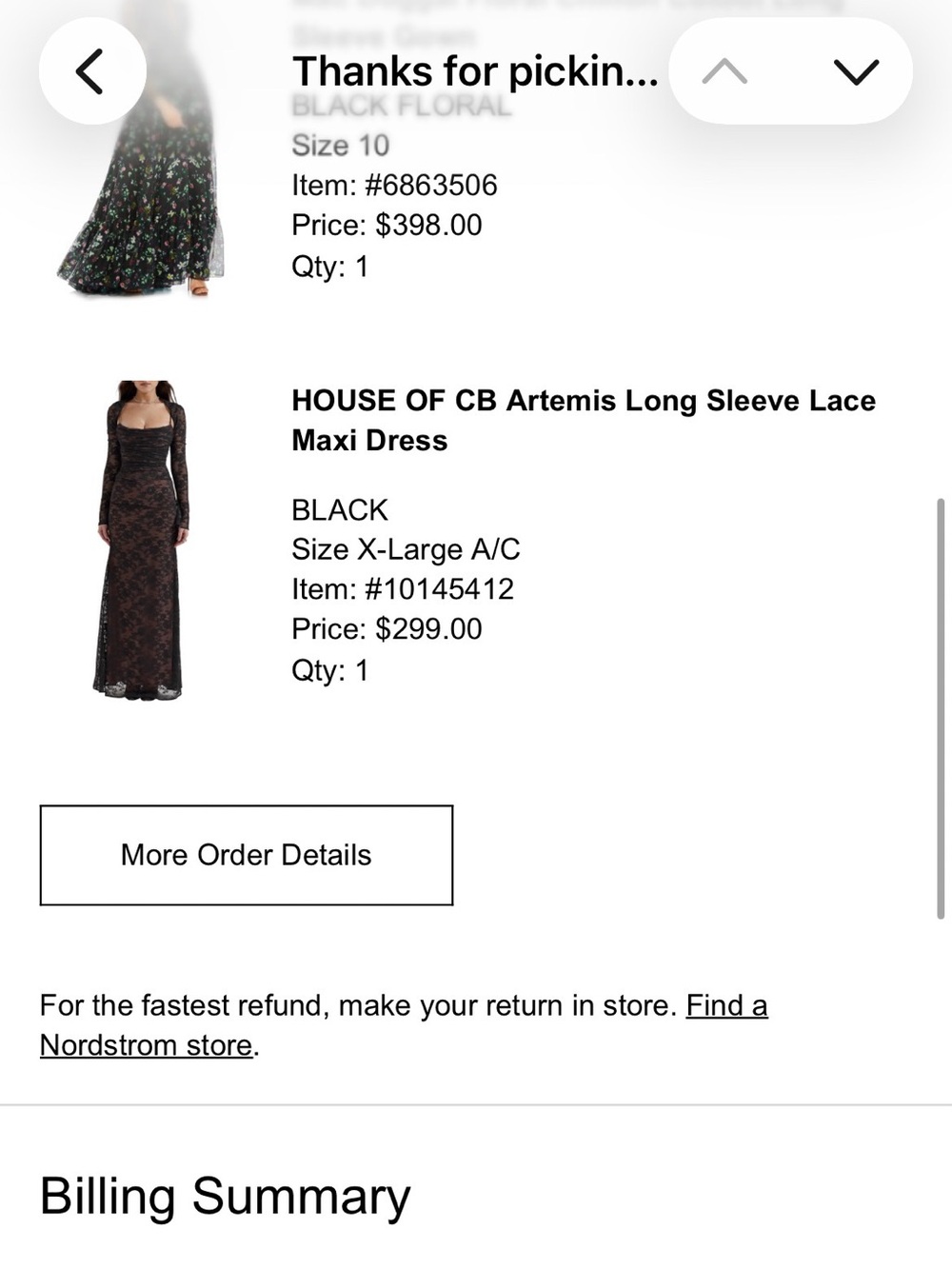 Sz XL - House of CB “Artemis” - Lace Overlay Long Sleeve Black Dress - Picture 4 of 4